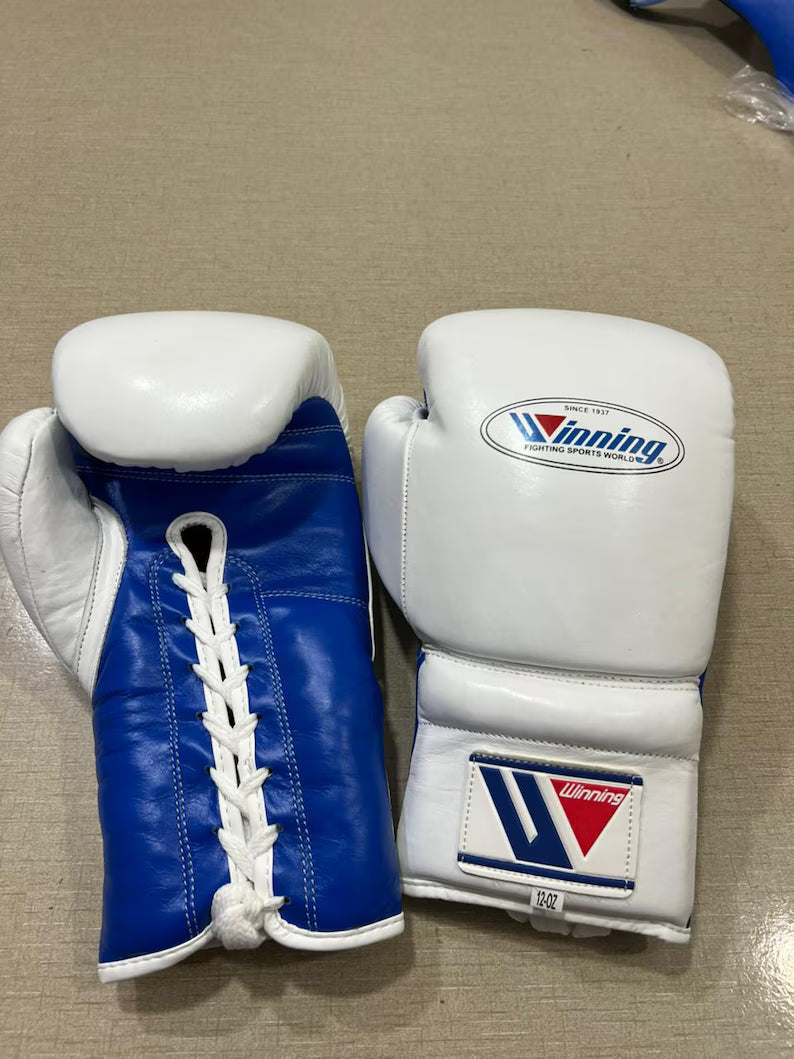 Winning Boxing Gloves Set Blue/White Complete Set