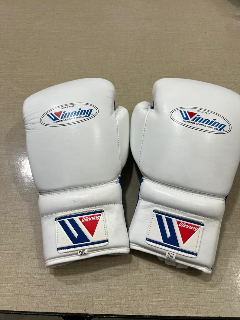 Winning Boxing Gloves Set Blue/White Complete Set