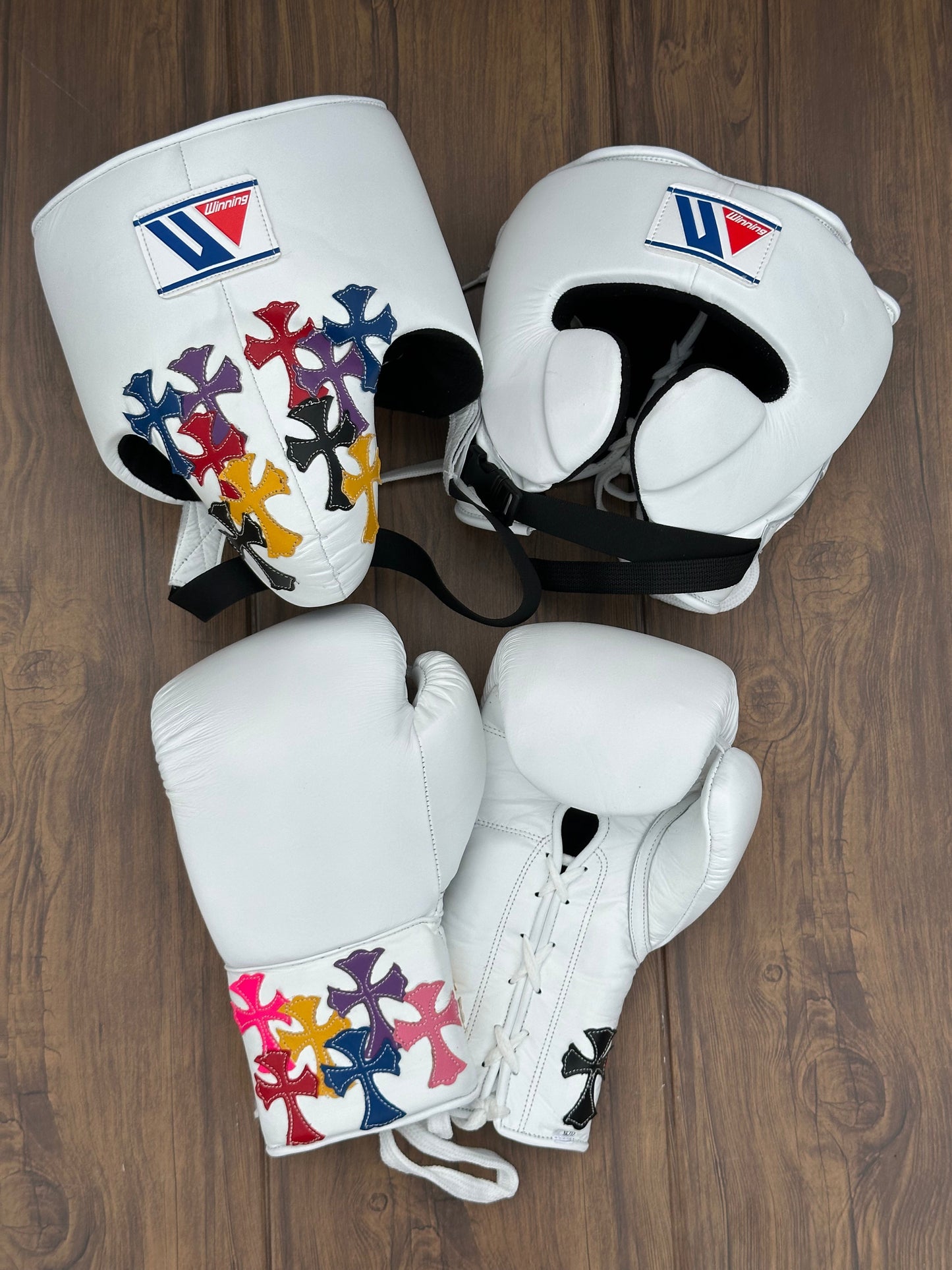 Winning Boxing Gloves Set White Custom Fit