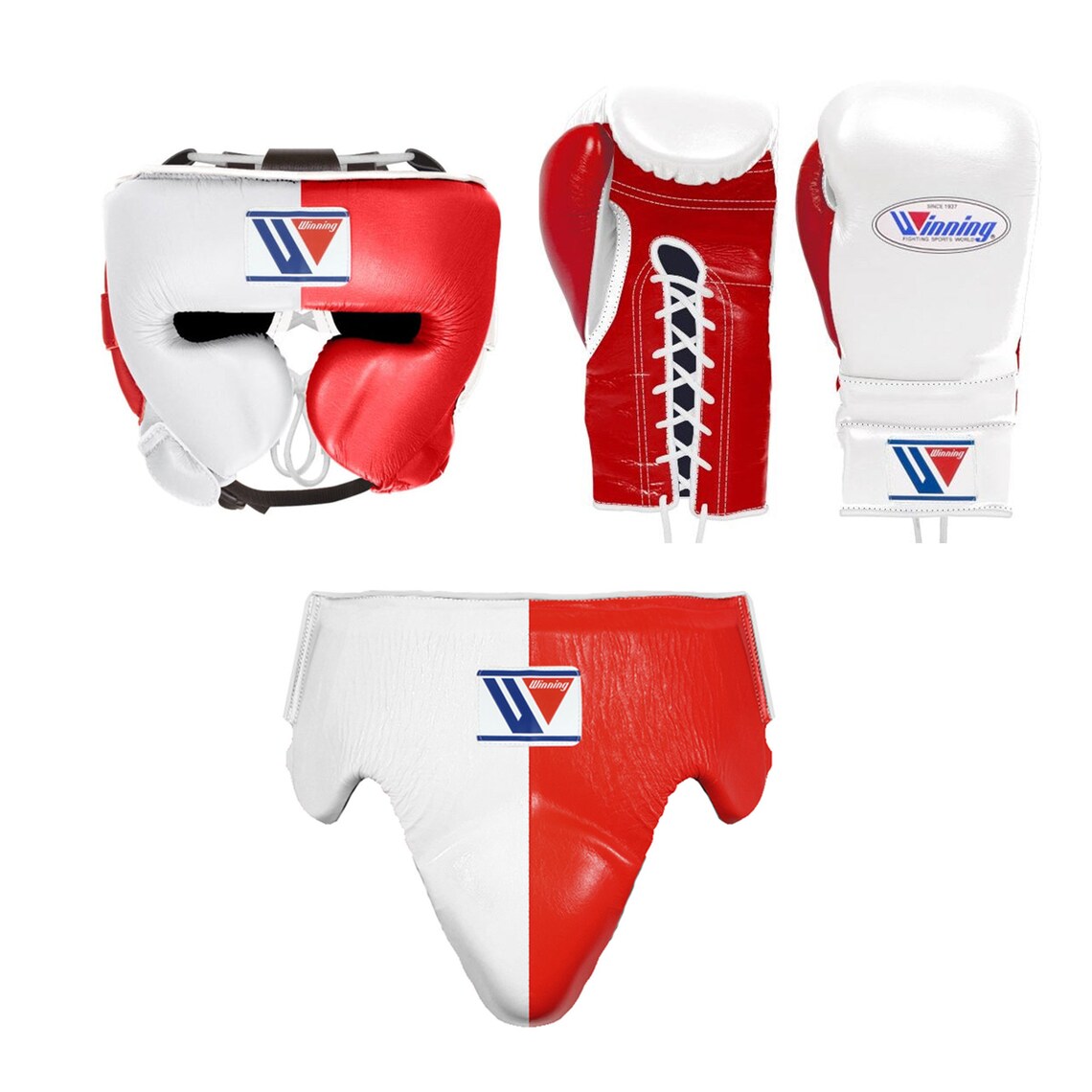 Winning Boxing Gloves Set Red/White Sparring Set
