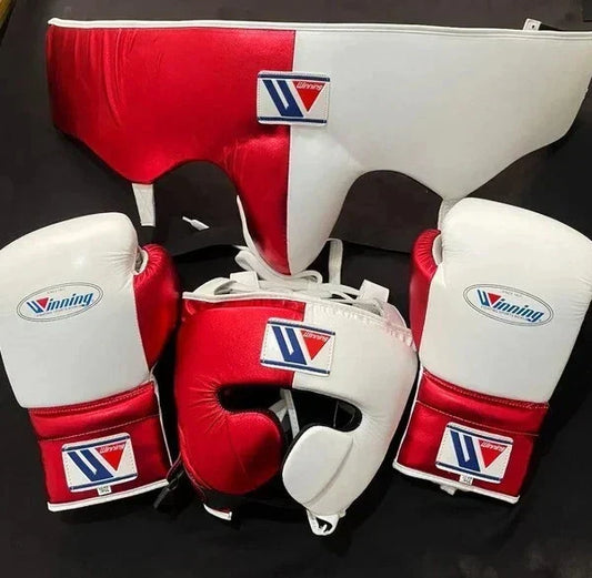 Winning Boxing Gloves Set Red/White Customizable