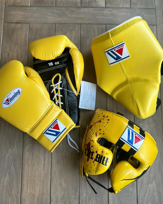 Winning Boxing Gloves Set Yellow Premium Leather