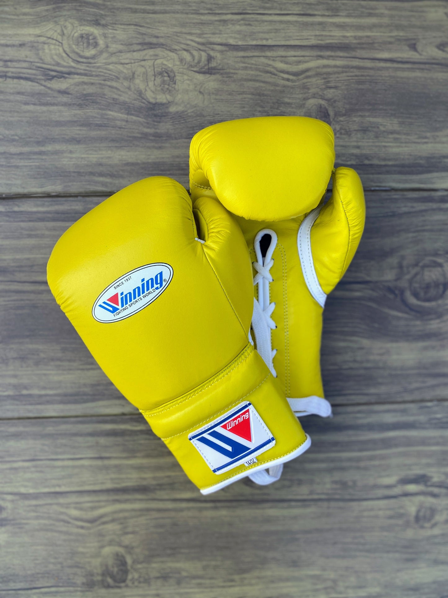 Winning Boxing Gloves Set Yellow Premium Leather