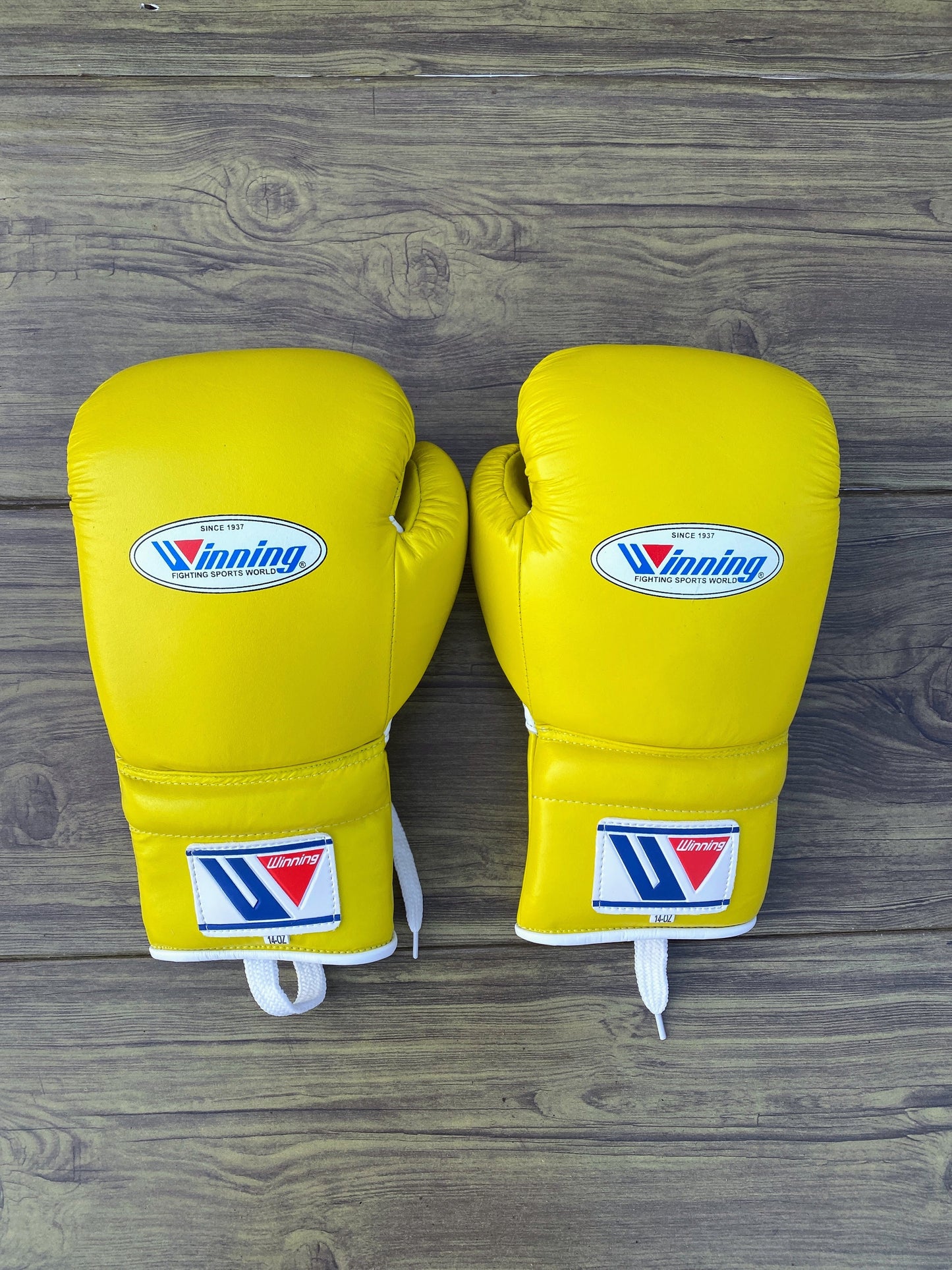 Winning Boxing Gloves Set Yellow Premium Leather