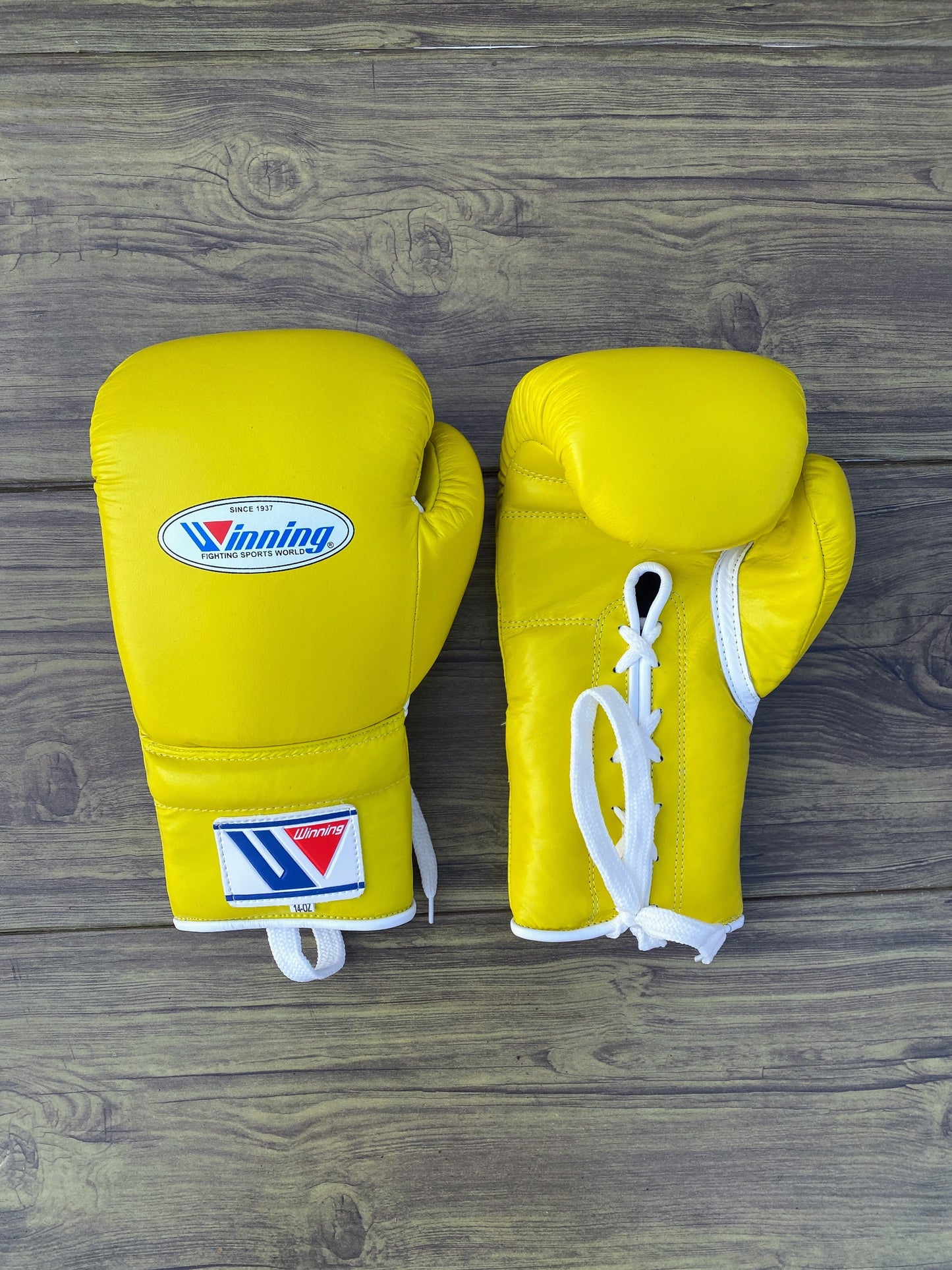 Winning Boxing Gloves Set Yellow Premium Leather