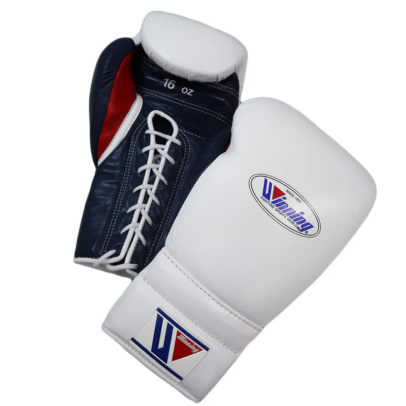 Winning Boxing Gloves White/Blue/Red Fitness Boxing