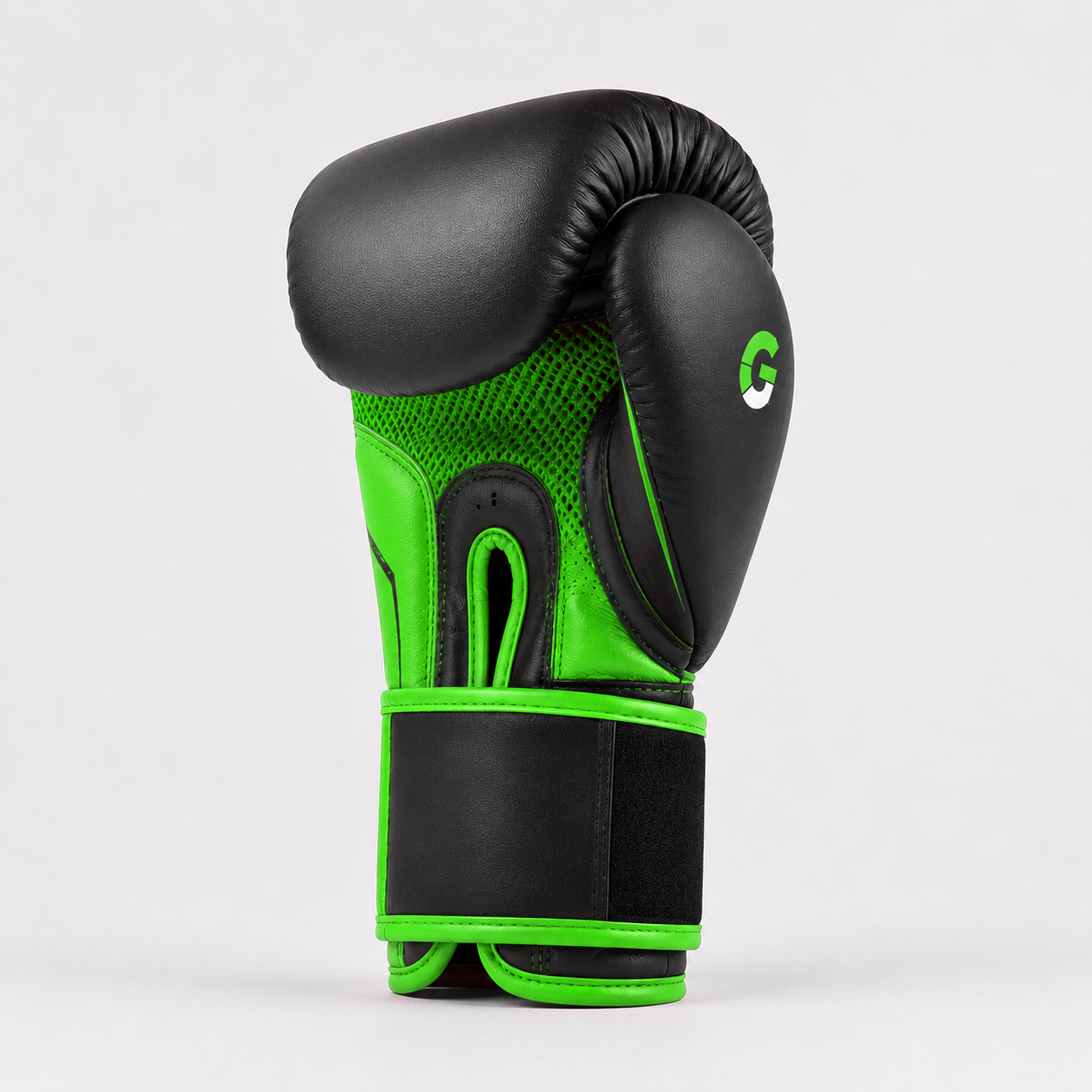 Gloves Gears Neon Strike Training Boxing Gloves Black Neon Green side view
