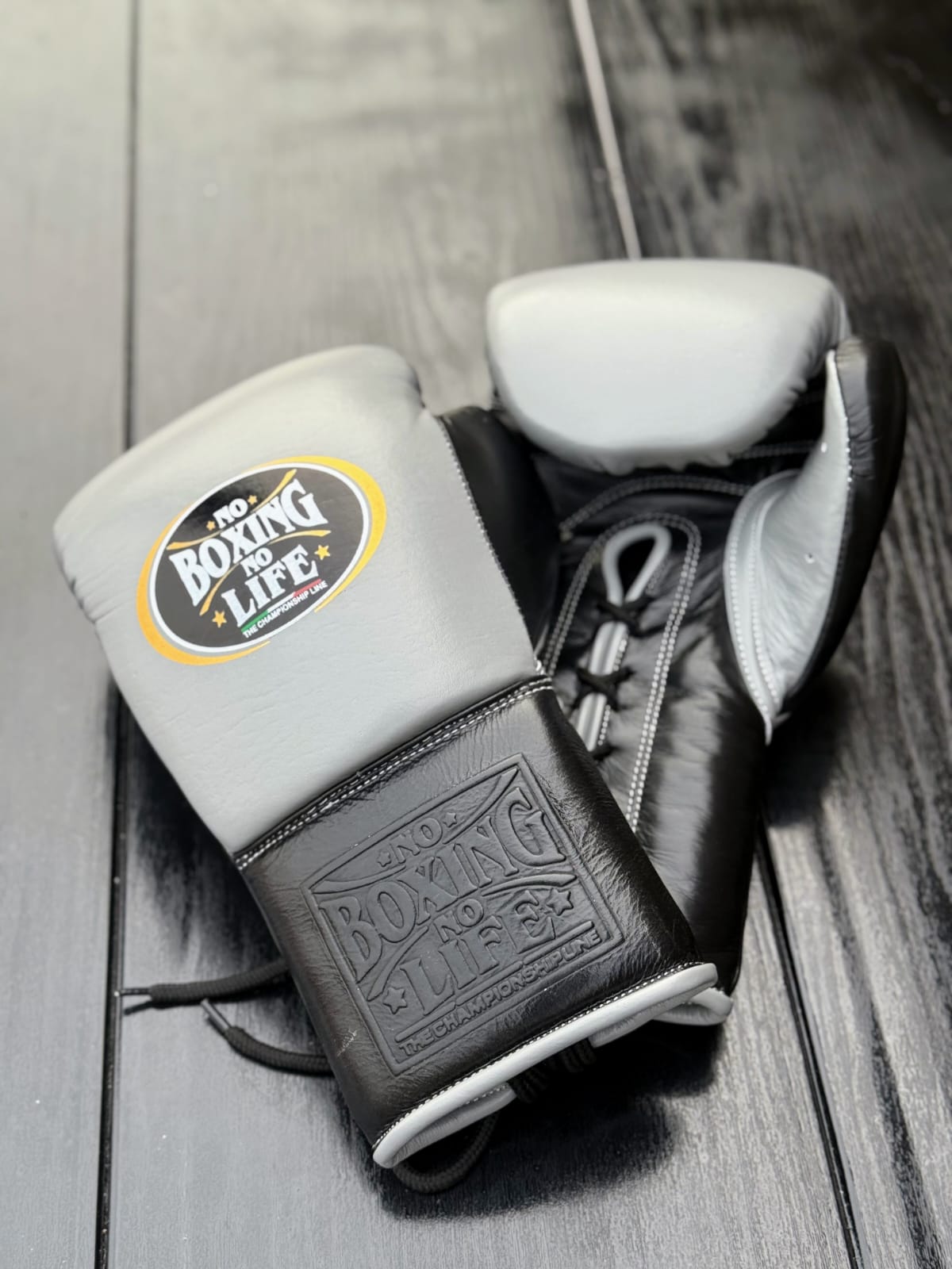 No Boxing No Life Boxing Gloves Grey/Black Fitness Boxing