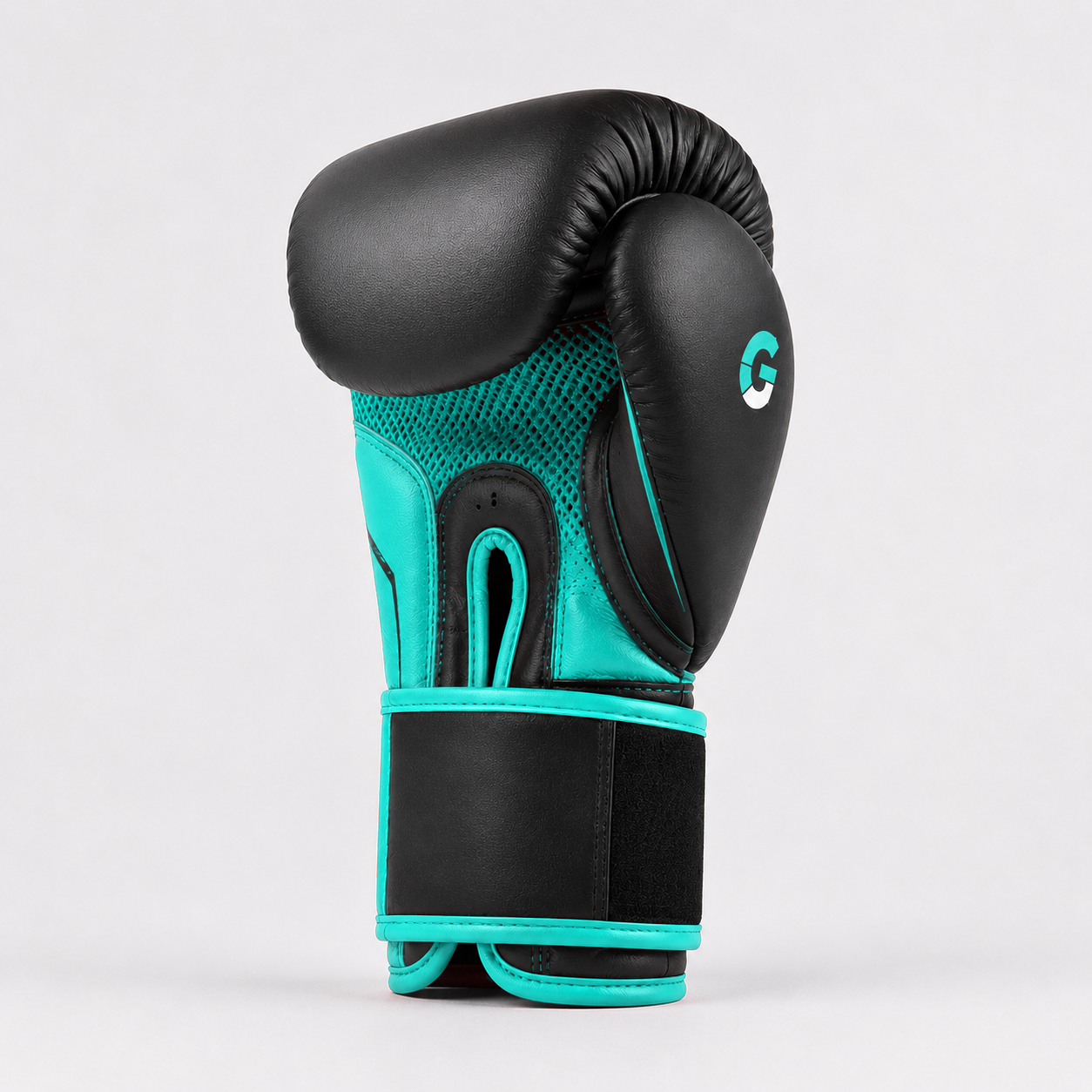 Gloves Gears AquaFlex Velcro Boxing Gloves Black Teal side view