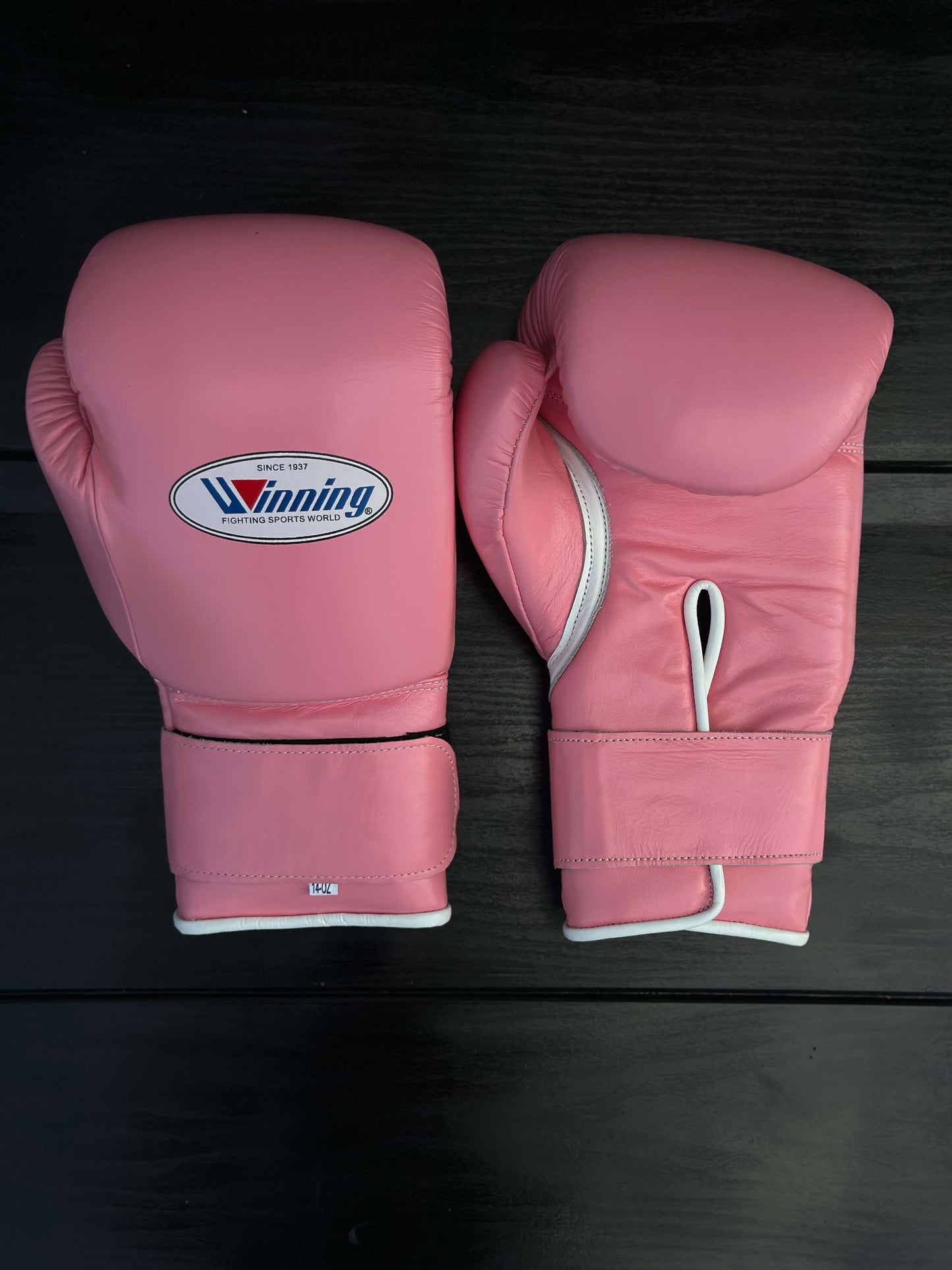 Winning Boxing Gloves Pink Velcro 16oz