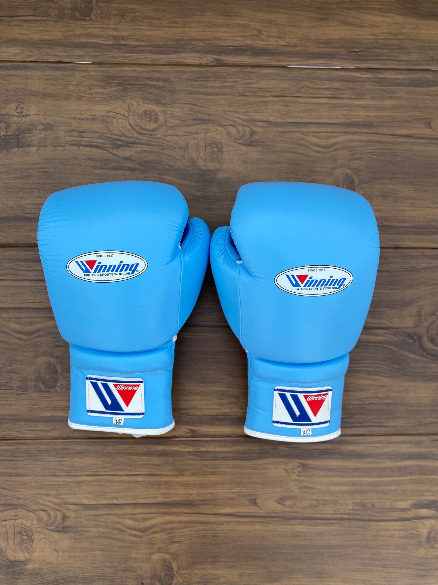 Winning Boxing Gloves Set Sky-Blue Premium Leather
